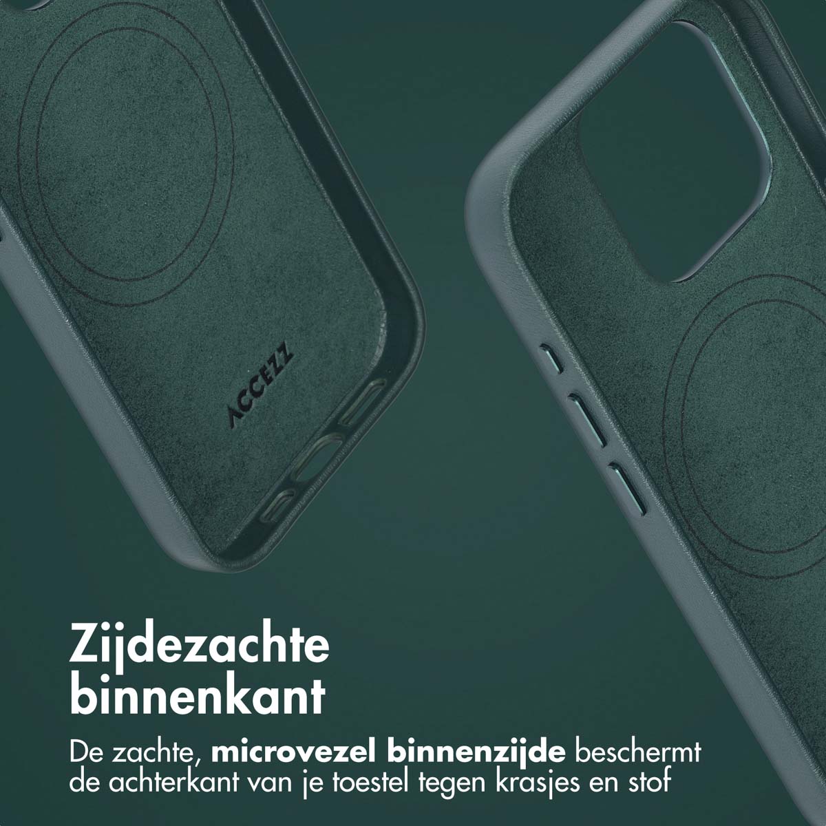 Accezz Leather Bookcase 2-in-1 met MagSafe Apple iPhone 15 Pro - Cedar Green - Afbeelding 4