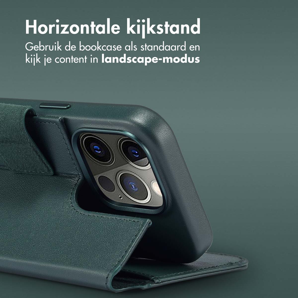 Accezz Leather Bookcase 2-in-1 met MagSafe Apple iPhone 15 Pro - Cedar Green - Afbeelding 7
