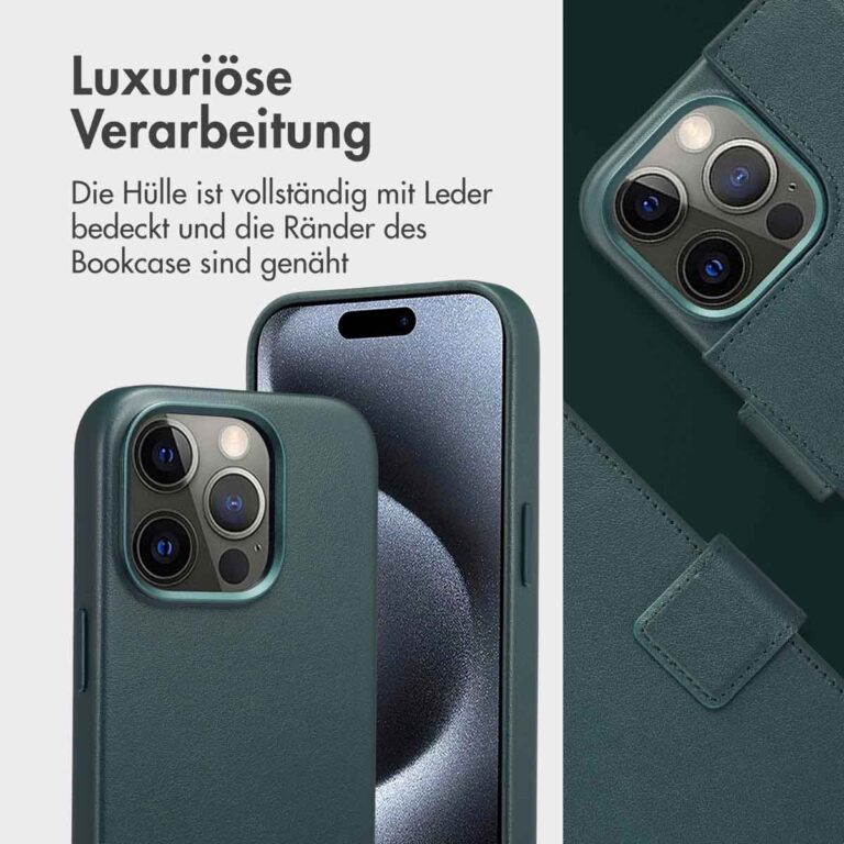 Accezz Leather Bookcase 2-in-1 met MagSafe Apple iPhone 15 Pro - Cedar Green - Afbeelding 6