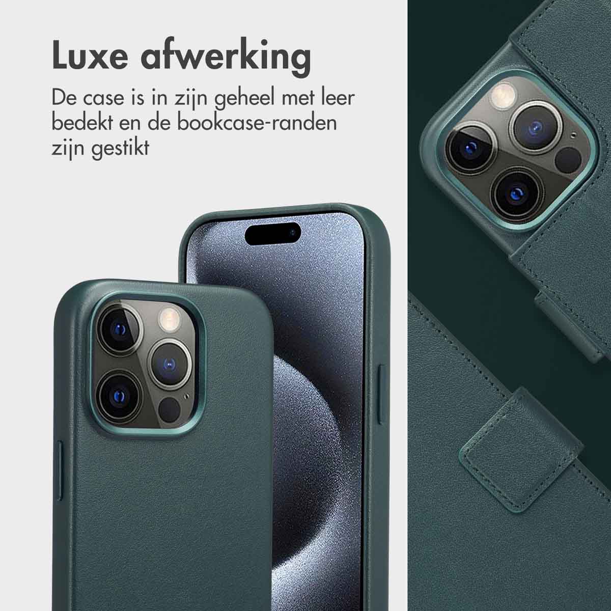 Accezz Leather Bookcase 2-in-1 met MagSafe Apple iPhone 15 Pro - Cedar Green - Afbeelding 7
