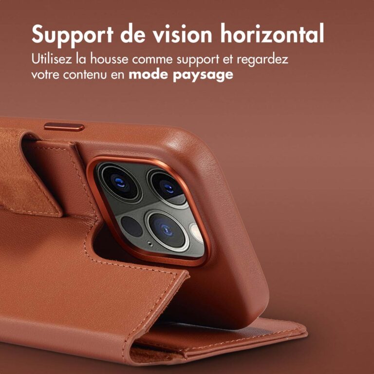 Accezz Leather Bookcase 2-in-1 met MagSafe Apple iPhone 15 Pro - Sienna Brown - Afbeelding 9
