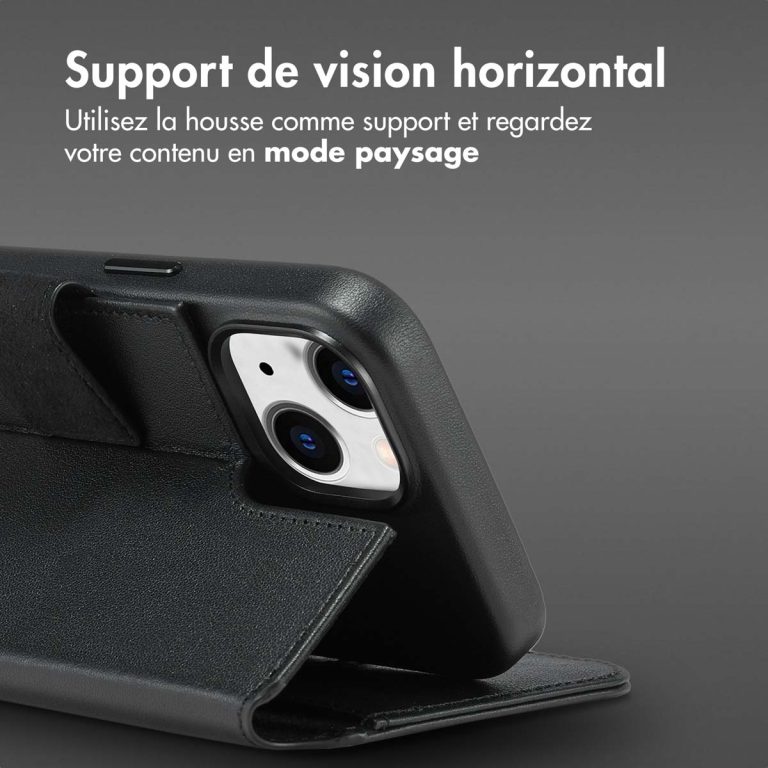 Accezz Leather Bookcase 2-in-1 met MagSafe Apple iPhone 15 - Onyx Black - Afbeelding 9