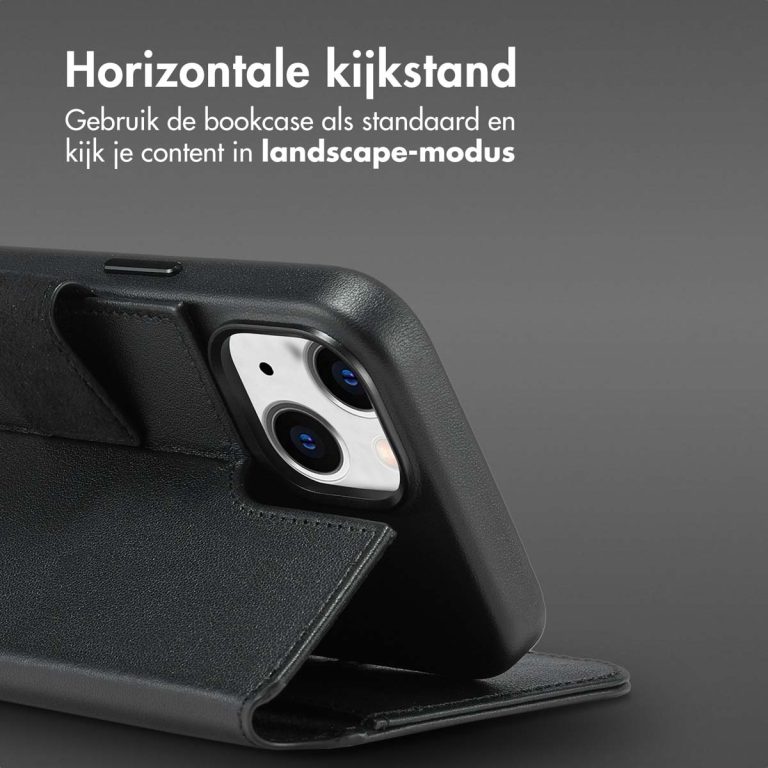Accezz Leather Bookcase 2-in-1 met MagSafe Apple iPhone 15 - Onyx Black - Afbeelding 7