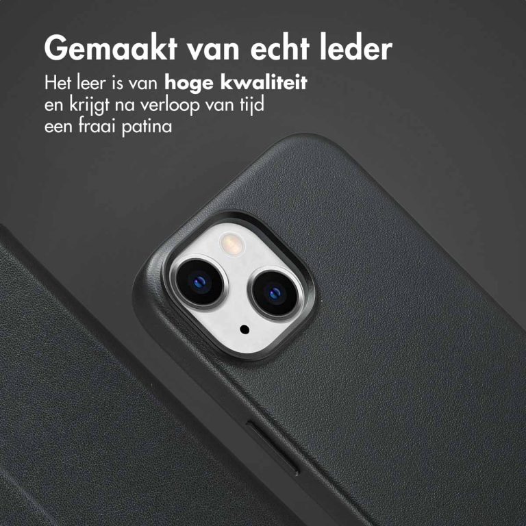 Accezz Leather Bookcase 2-in-1 met MagSafe Apple iPhone 15 - Onyx Black - Afbeelding 8
