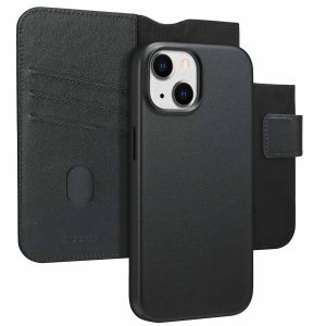 Accezz Leather Bookcase 2-in-1 met MagSafe Apple iPhone 15 - Onyx Black