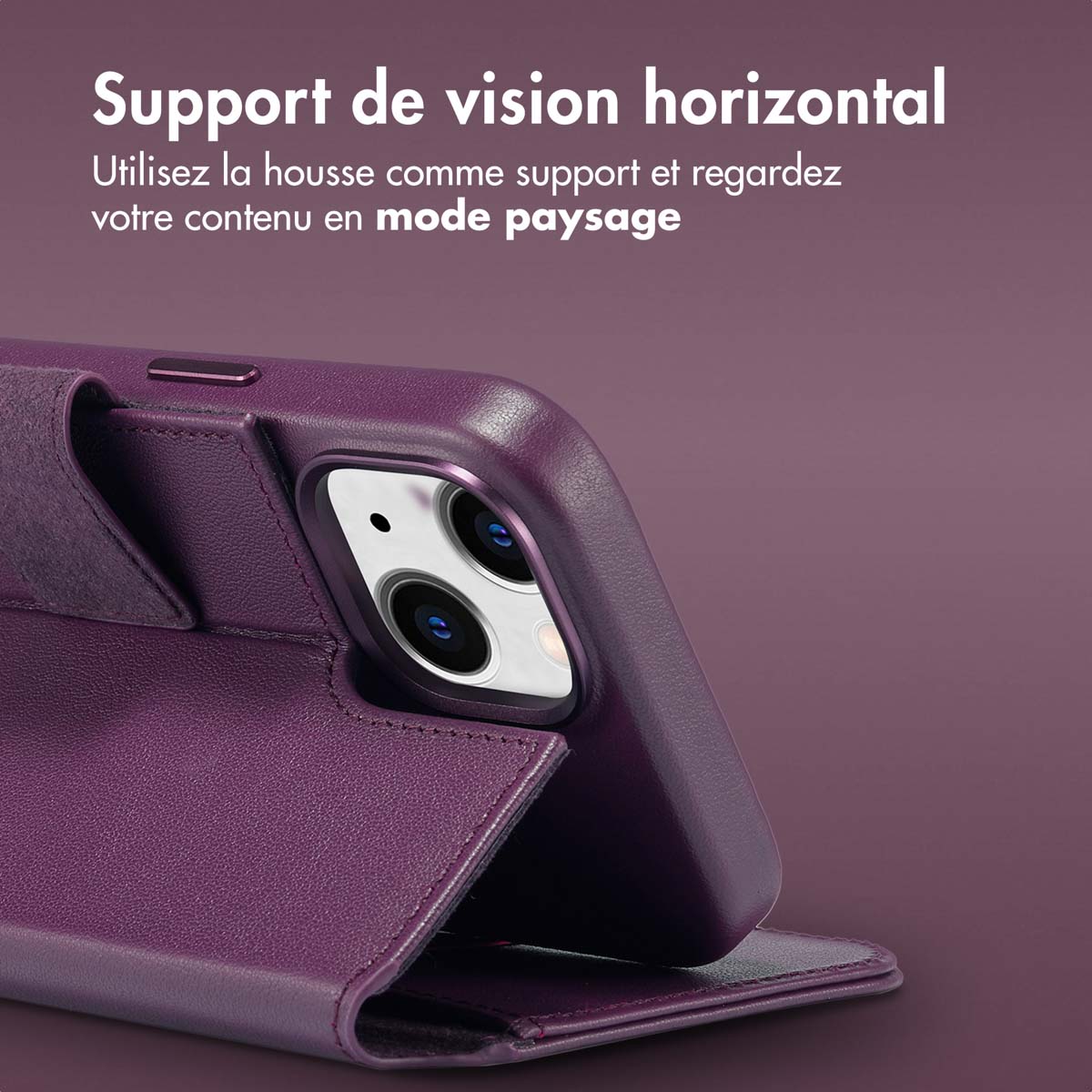 Accezz Leather Bookcase 2-in-1 met MagSafe Apple iPhone 15 - Heath Purple - Afbeelding 3