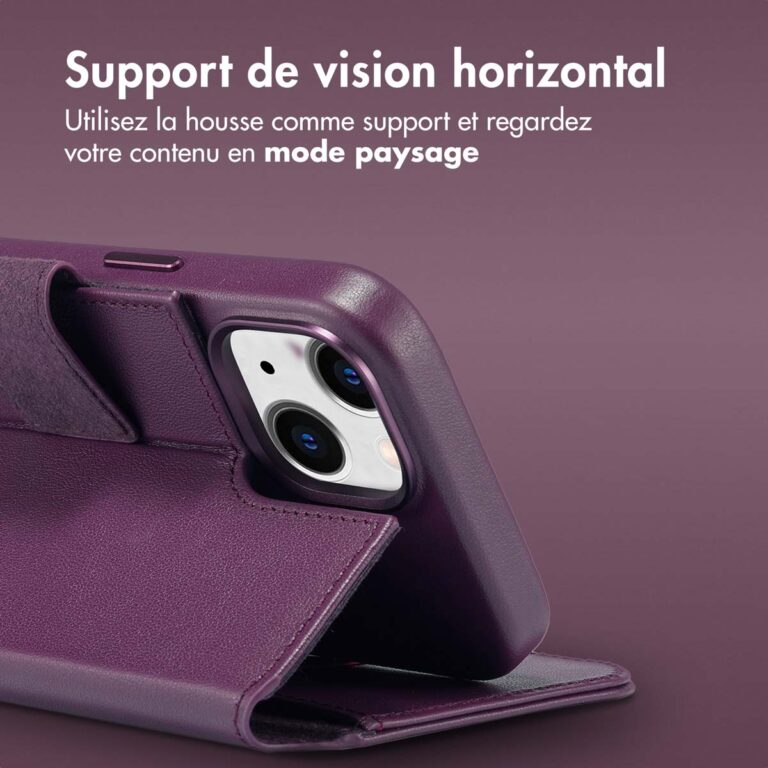 Accezz Leather Bookcase 2-in-1 met MagSafe Apple iPhone 15 - Heath Purple - Afbeelding 3