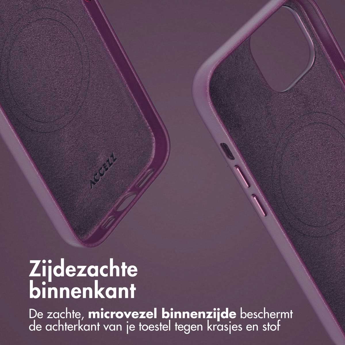 Accezz Leather Bookcase 2-in-1 met MagSafe Apple iPhone 15 - Heath Purple - Afbeelding 6