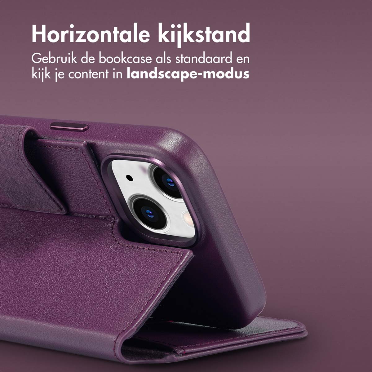 Accezz Leather Bookcase 2-in-1 met MagSafe Apple iPhone 15 - Heath Purple