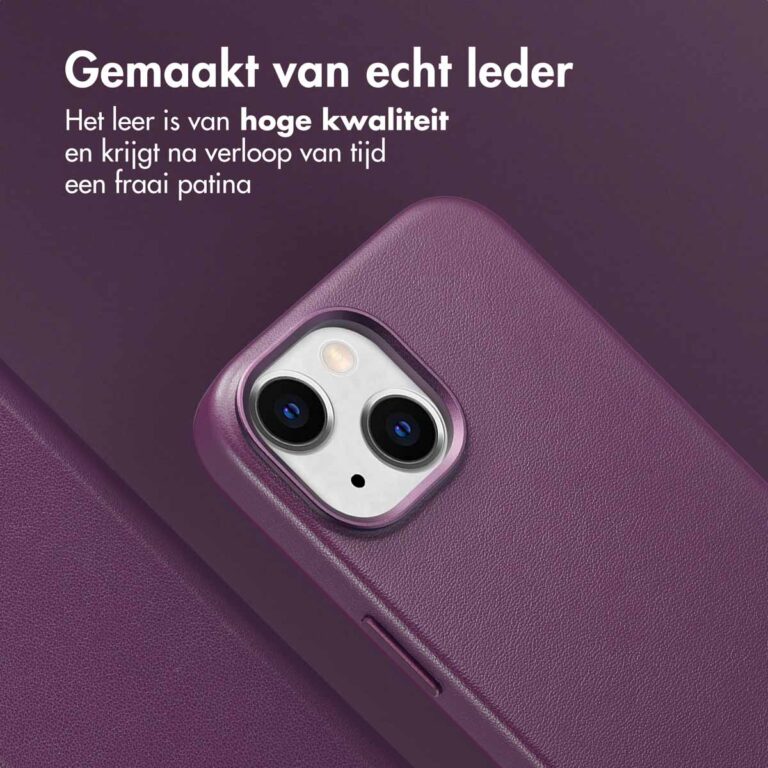 Accezz Leather Bookcase 2-in-1 met MagSafe Apple iPhone 15 - Heath Purple - Afbeelding 2