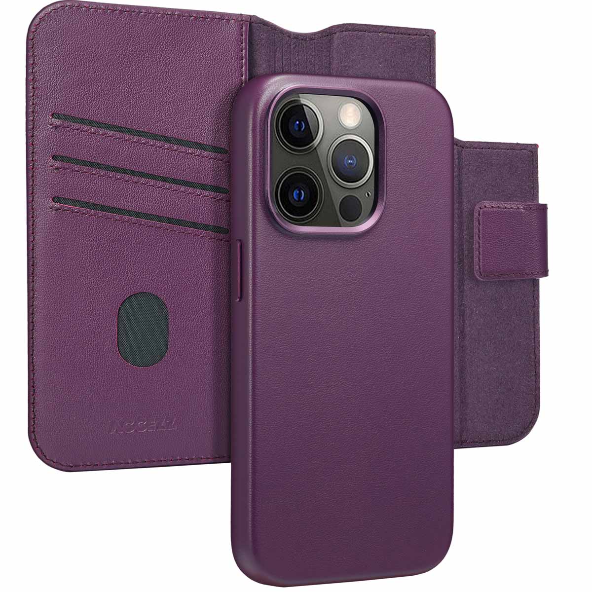 Accezz Leather Bookcase 2-in-1 met MagSafe Apple iPhone 15 - Heath Purple