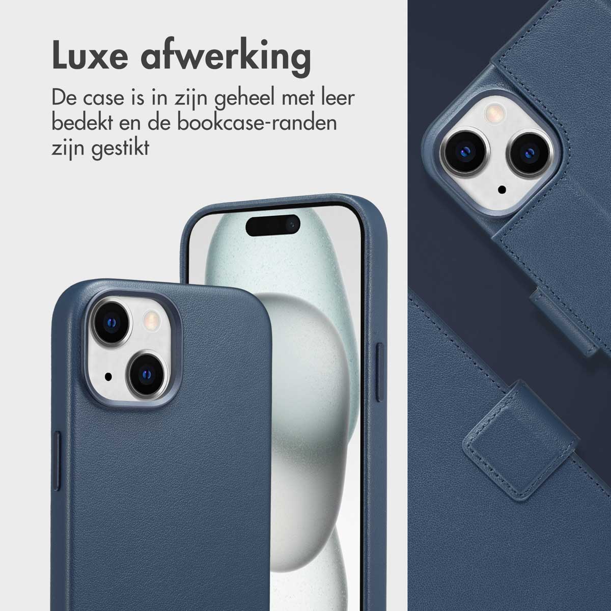 Accezz Leather Bookcase 2-in-1 met MagSafe Apple iPhone 15 - Nightfall Blue - Afbeelding 4