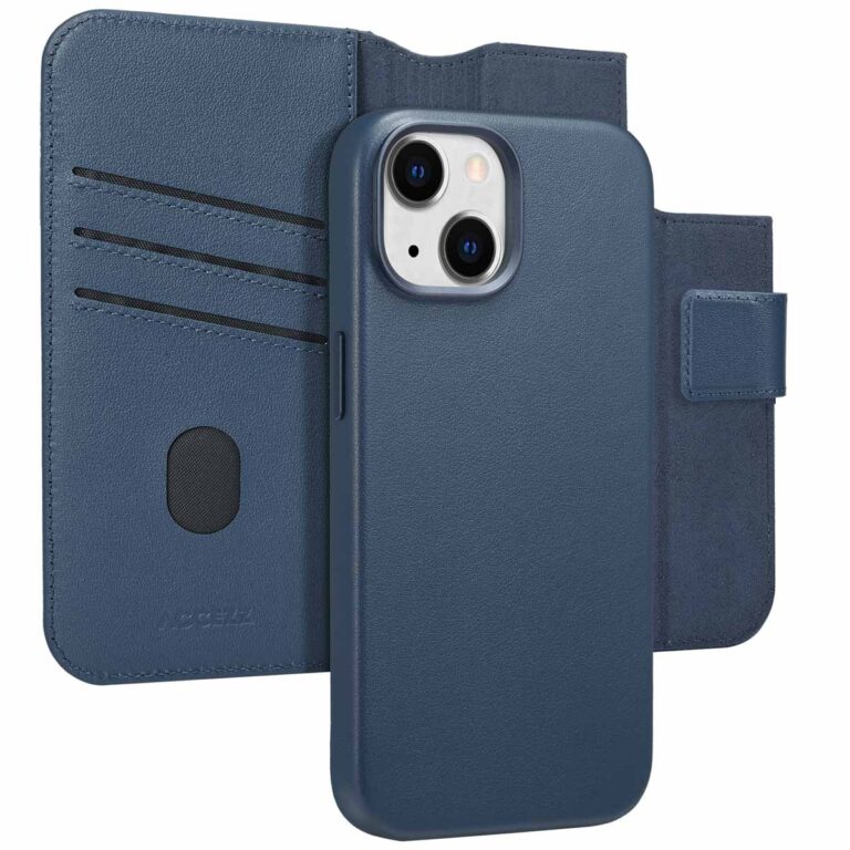 Accezz Leather Bookcase 2-in-1 met MagSafe Apple iPhone 15 - Nightfall Blue - Afbeelding 2