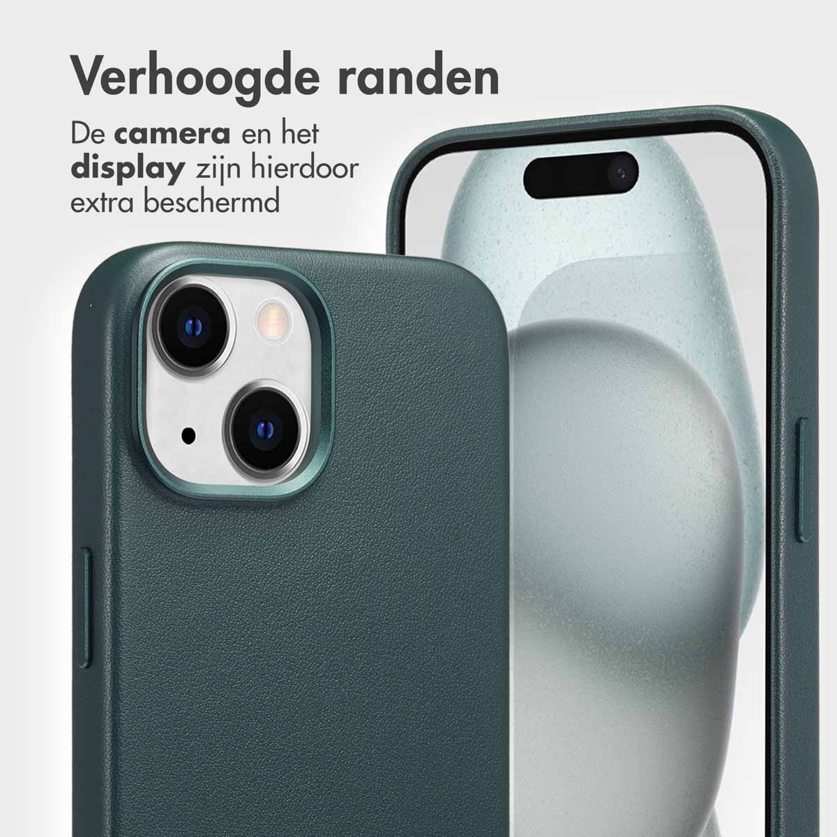 Accezz Leather Bookcase 2-in-1 met MagSafe Apple iPhone 15 - Cedar Green - Afbeelding 3