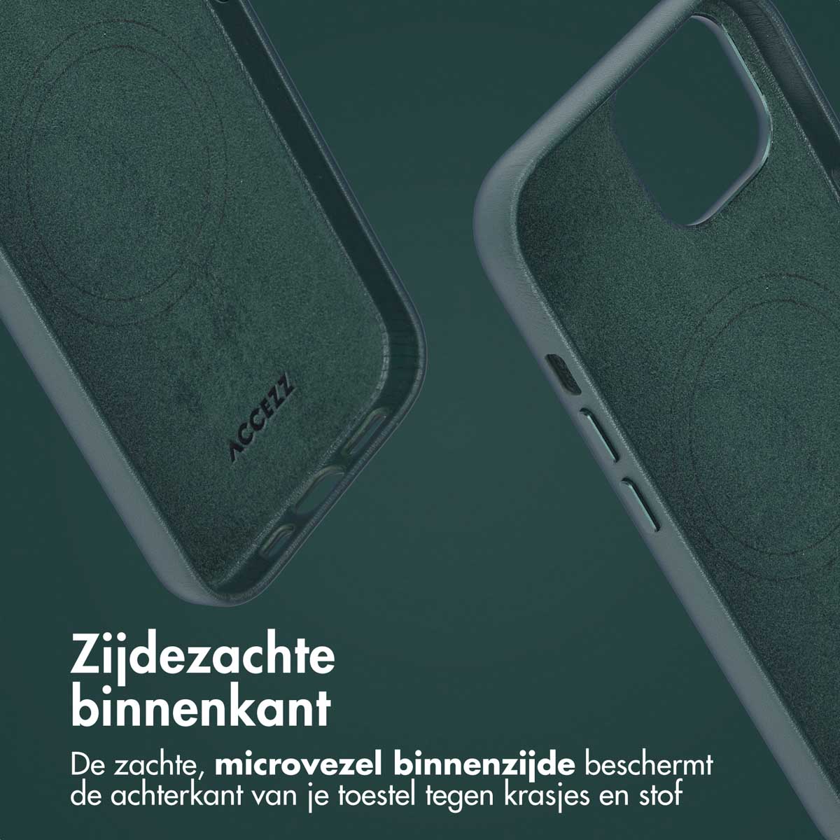 Accezz Leather Bookcase 2-in-1 met MagSafe Apple iPhone 15 - Cedar Green - Afbeelding 4