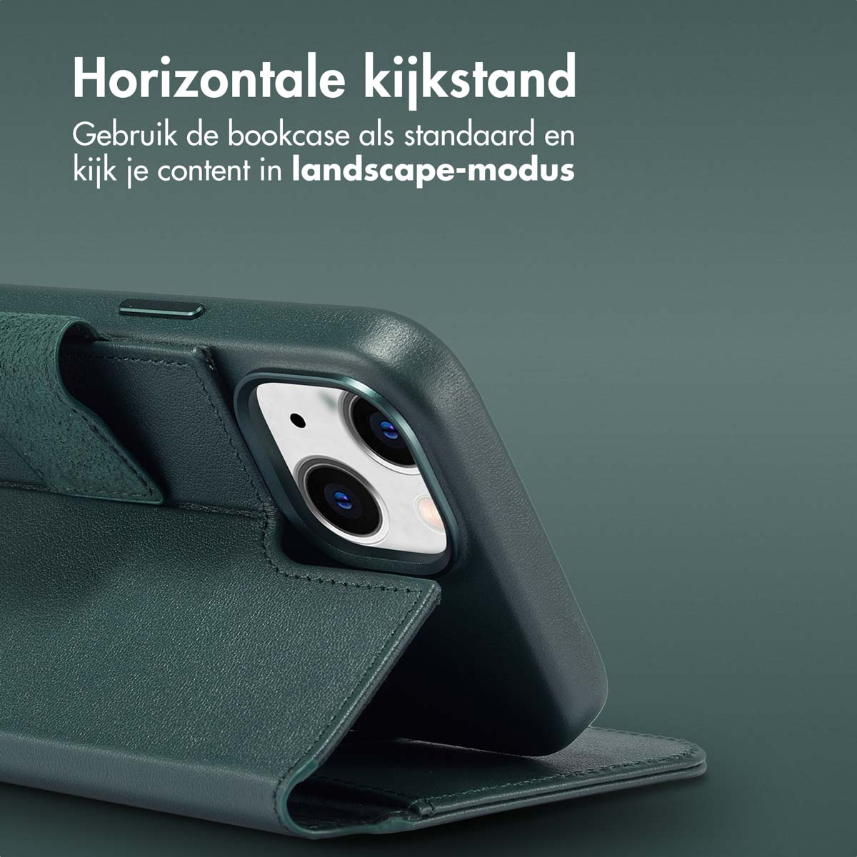 Accezz Leather Bookcase 2-in-1 met MagSafe Apple iPhone 15 - Cedar Green - Afbeelding 5