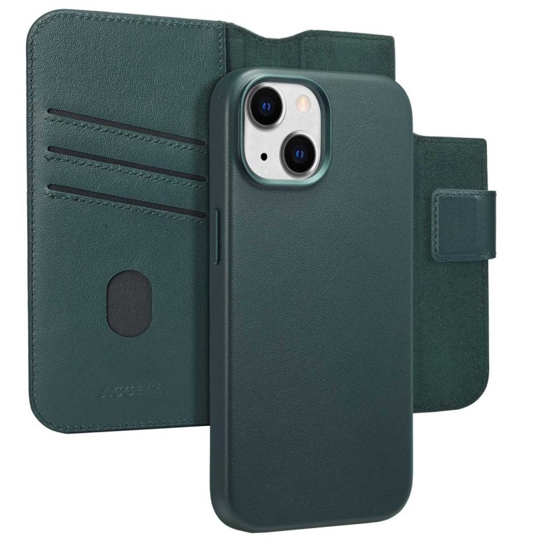 Accezz Leather Bookcase 2-in-1 met MagSafe Apple iPhone 15 - Cedar Green