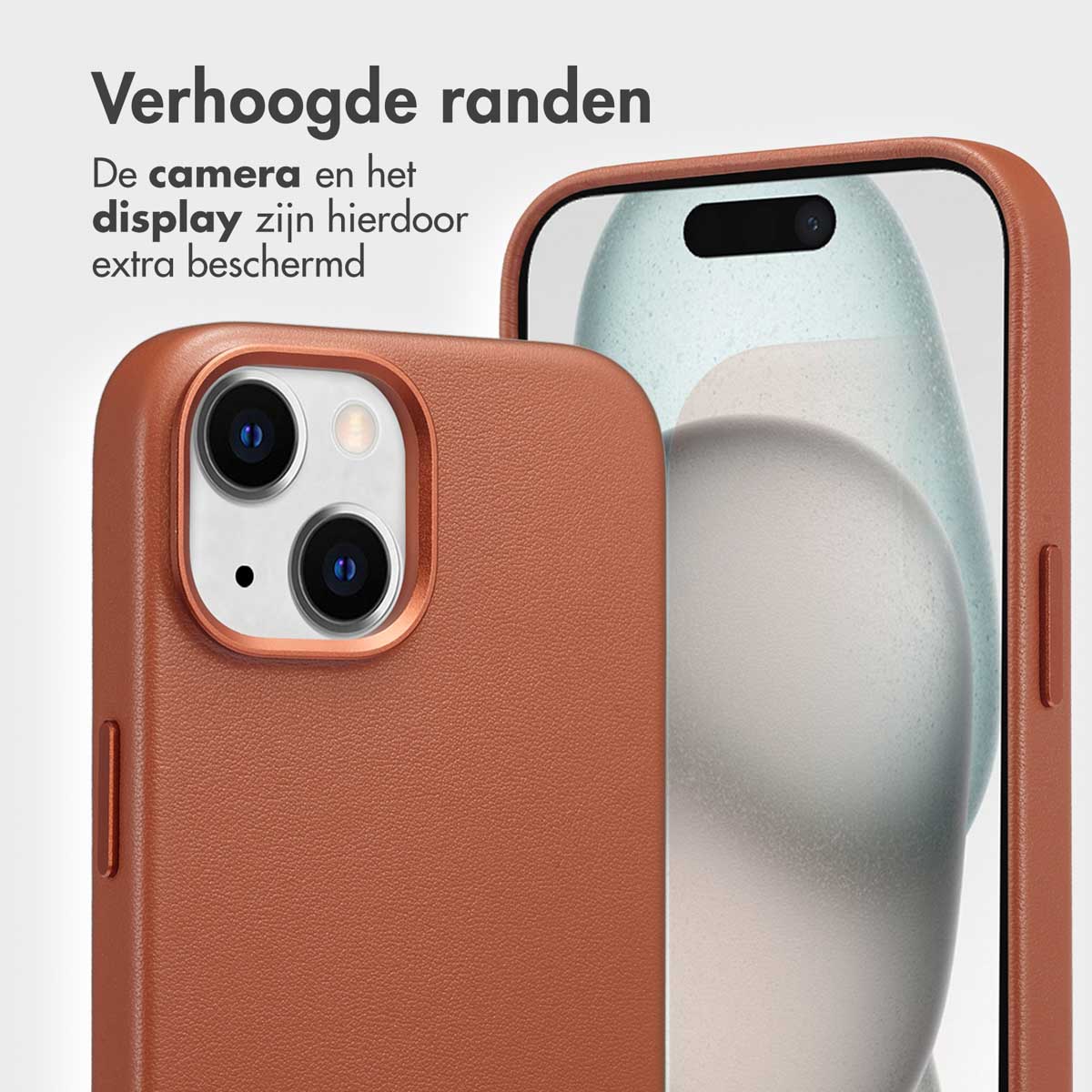 Accezz Leather Bookcase 2-in-1 met MagSafe Apple iPhone 15 - Sienna Brown - Afbeelding 3