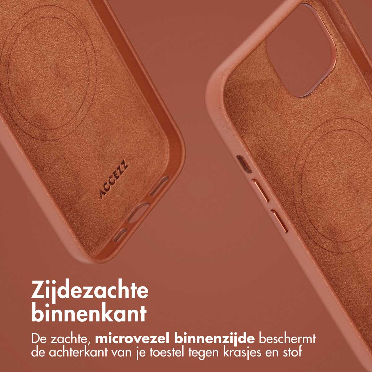 Accezz Leather Bookcase 2-in-1 met MagSafe Apple iPhone 15 - Sienna Brown - Afbeelding 4