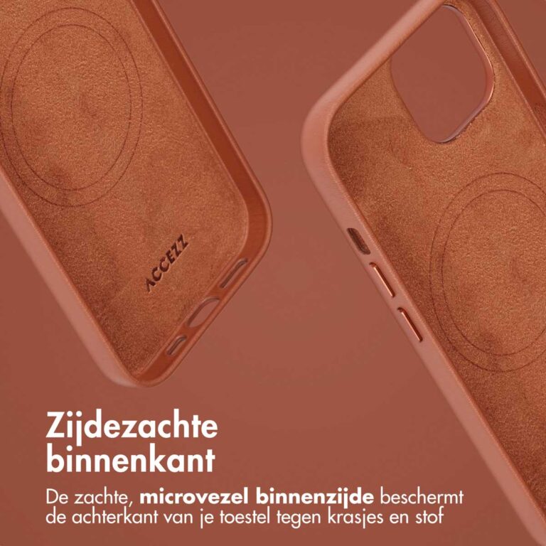 Accezz Leather Bookcase 2-in-1 met MagSafe Apple iPhone 15 - Sienna Brown - Afbeelding 10