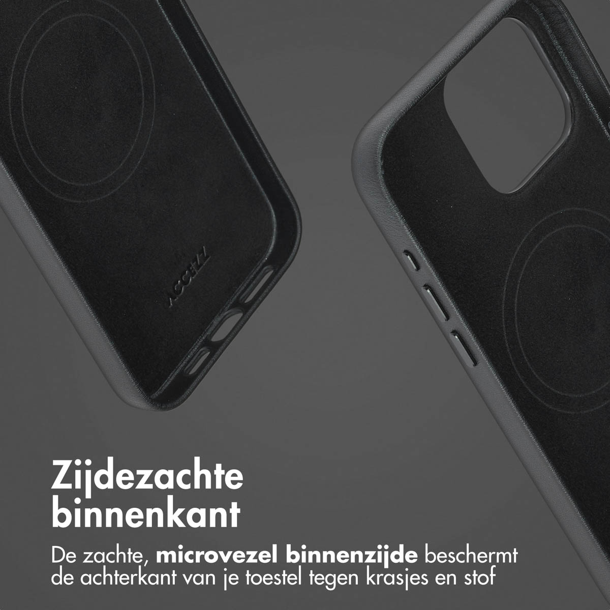 Accezz Leather Bookcase 2-in-1 met MagSafe Apple iPhone 15 Pro Max - Onyx Black - Afbeelding 4