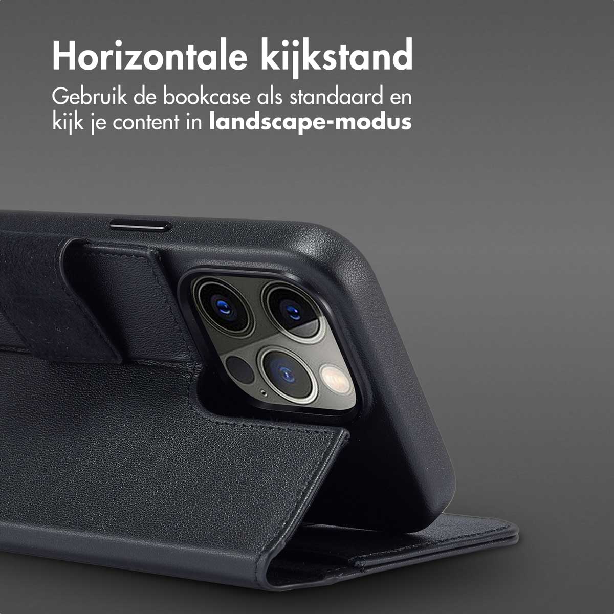 Accezz Leather Bookcase 2-in-1 met MagSafe Apple iPhone 15 Pro Max - Onyx Black - Afbeelding 5