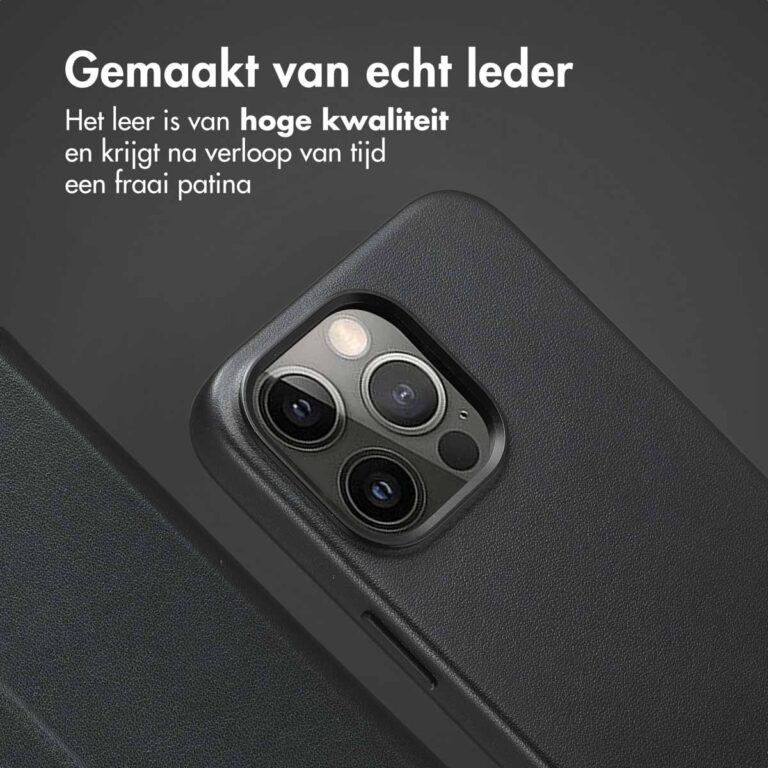 Accezz Leather Bookcase 2-in-1 met MagSafe Apple iPhone 15 Pro Max - Onyx Black - Afbeelding 7