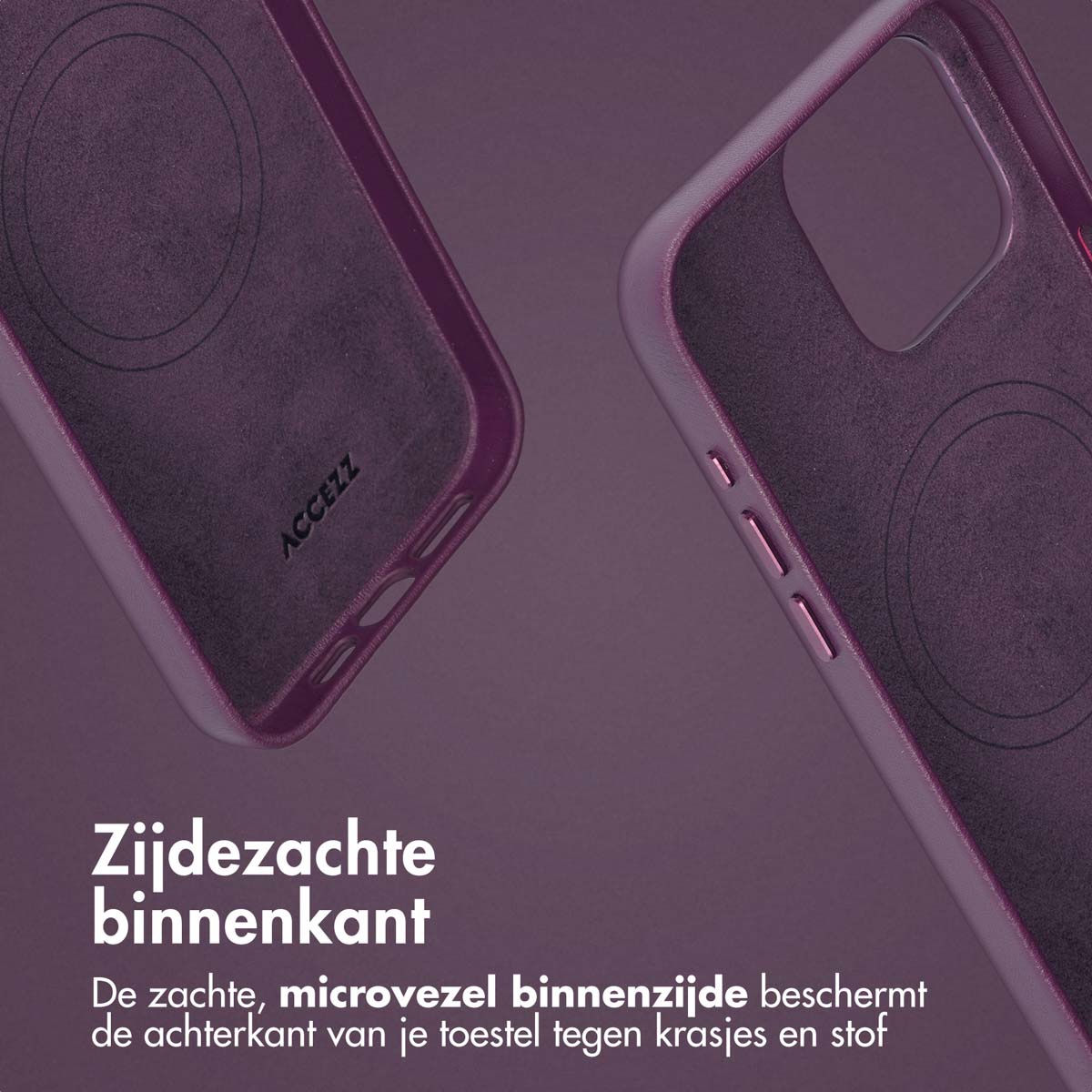 Accezz Leather Bookcase 2-in-1 met MagSafe Apple iPhone 15 Pro Max - Heath Purple - Afbeelding 6