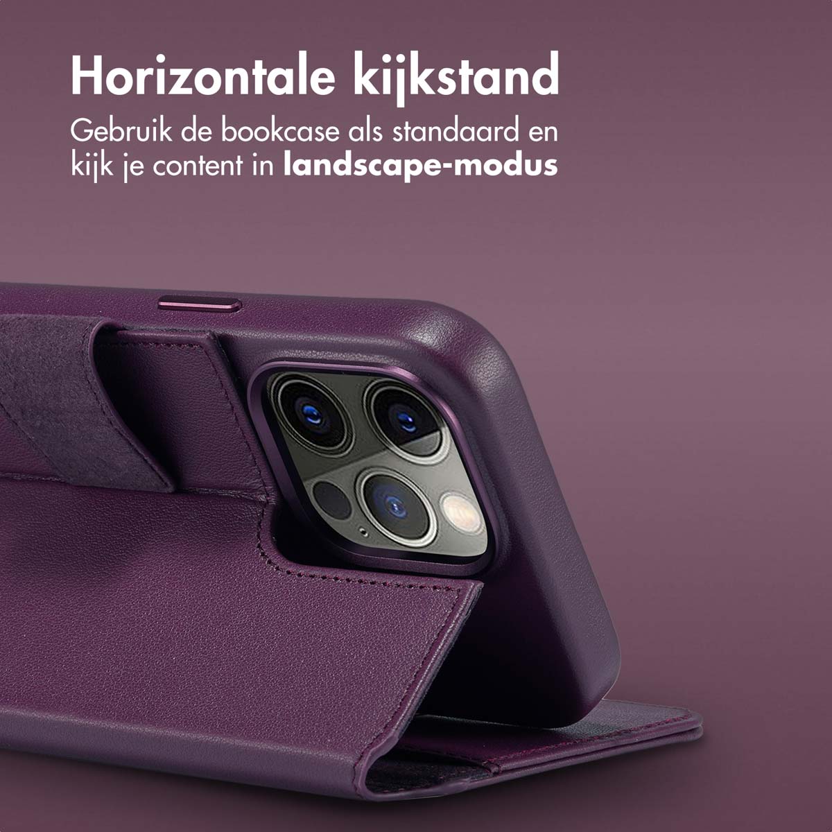 Accezz Leather Bookcase 2-in-1 met MagSafe Apple iPhone 15 Pro Max - Heath Purple - Afbeelding 7