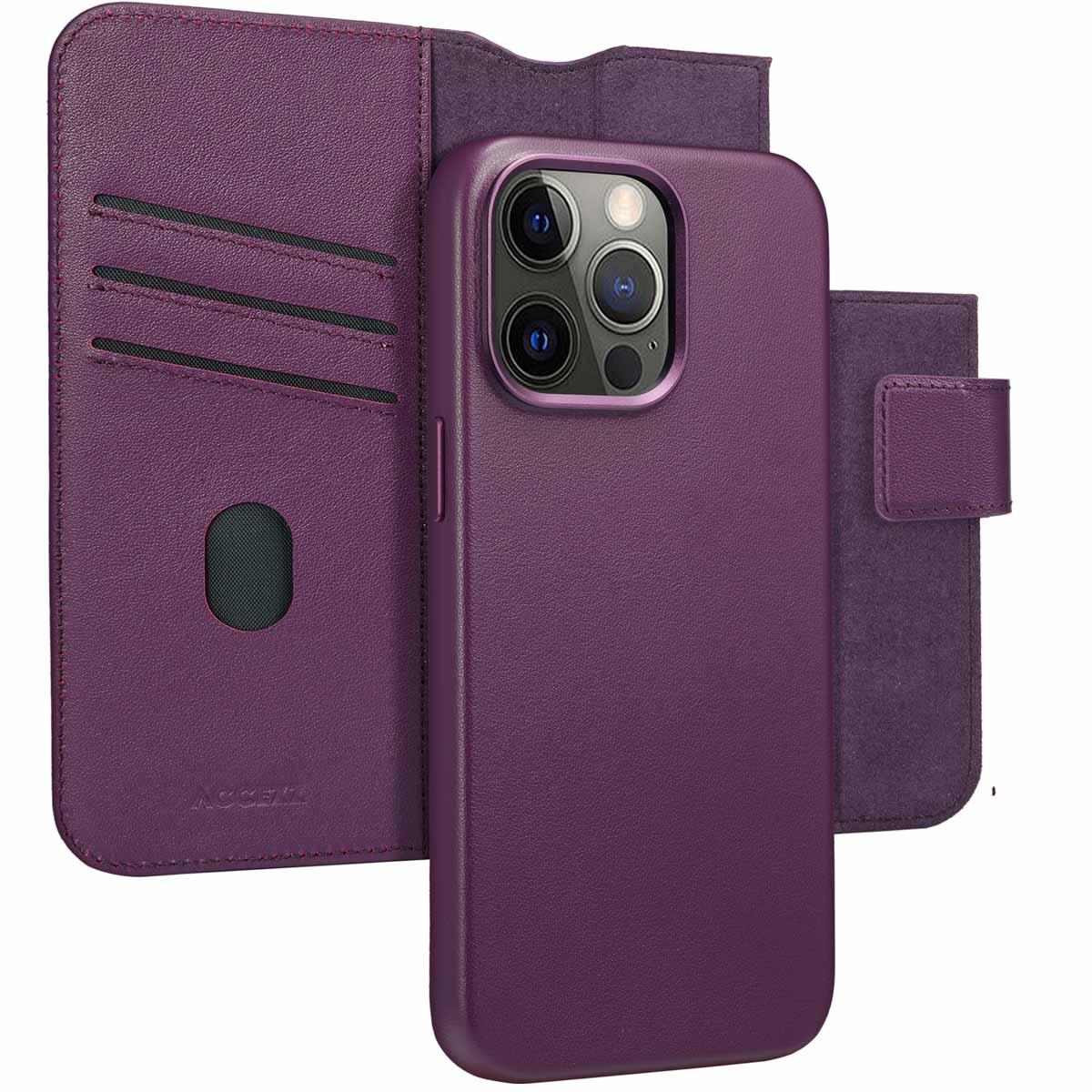 Accezz Leather Bookcase 2-in-1 met MagSafe Apple iPhone 15 Pro Max - Heath Purple - Afbeelding 9