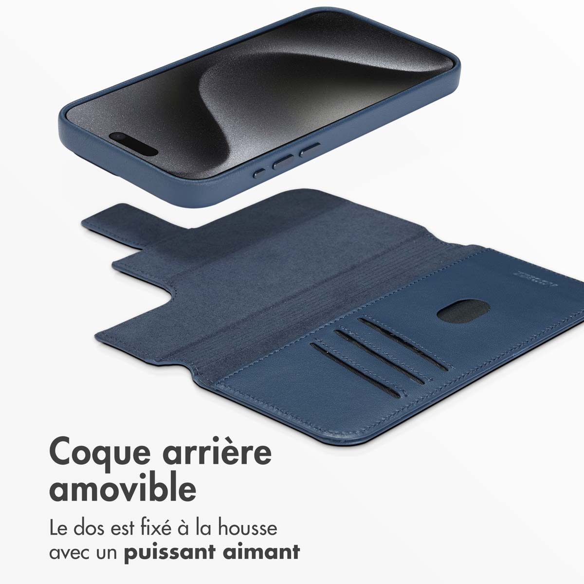 Accezz Leather Bookcase 2-in-1 met MagSafe Apple iPhone 15 Pro Max - Nightfall Blue - Afbeelding 10