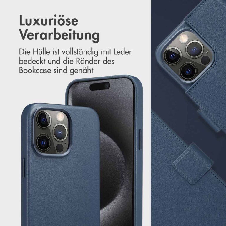 Accezz Leather Bookcase 2-in-1 met MagSafe Apple iPhone 15 Pro Max - Nightfall Blue - Afbeelding 6