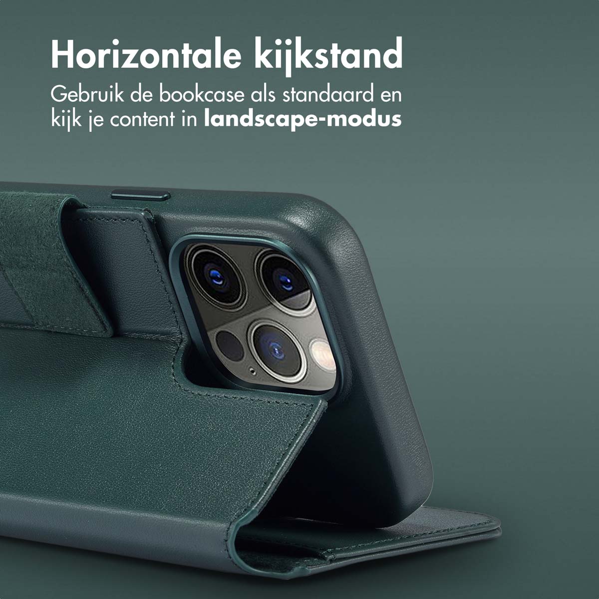 Accezz Leather Bookcase 2-in-1 met MagSafe Apple iPhone 15 Pro Max - Cedar Green - Afbeelding 5