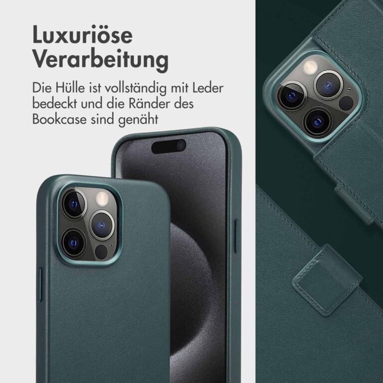 Accezz Leather Bookcase 2-in-1 met MagSafe Apple iPhone 15 Pro Max - Cedar Green - Afbeelding 6