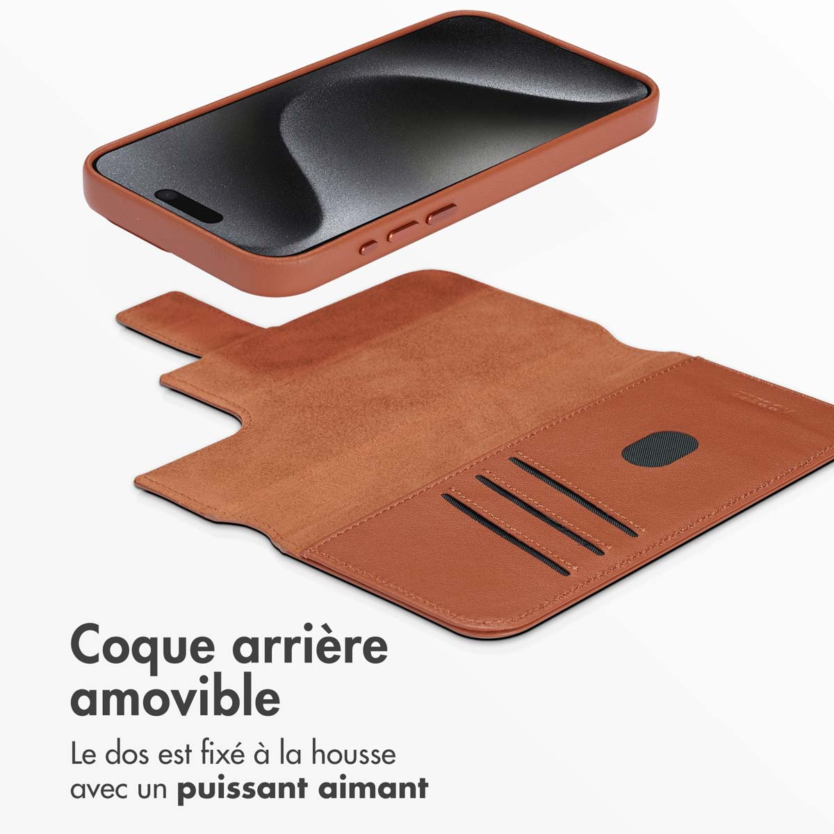 Accezz Leather Bookcase 2-in-1 met MagSafe Apple iPhone 15 Pro Max - Sienna Brown - Afbeelding 10