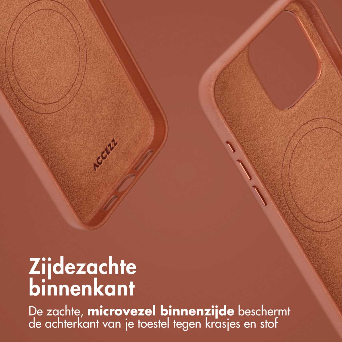 Accezz Leather Bookcase 2-in-1 met MagSafe Apple iPhone 15 Pro Max - Sienna Brown - Afbeelding 10