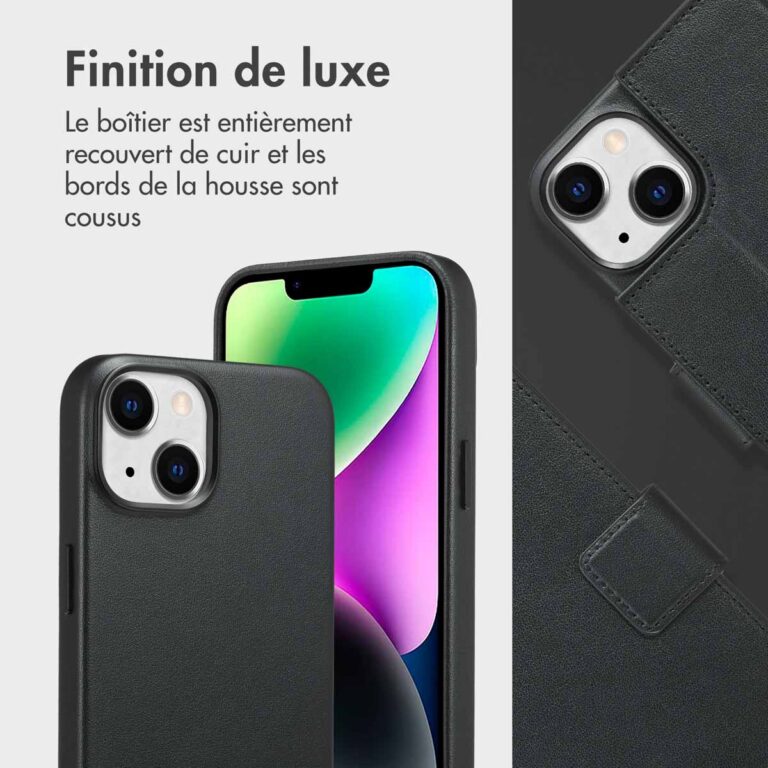 Accezz Leather Bookcase 2-in-1 met MagSafe Apple iPhone 14 - Onyx Black - Afbeelding 5