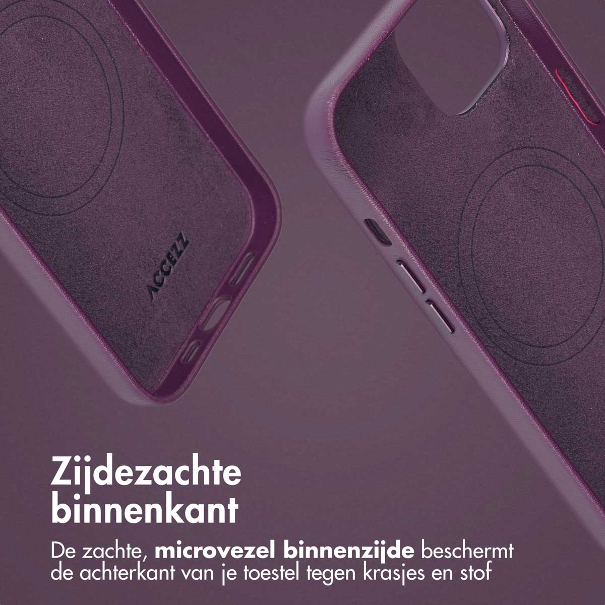 Accezz Leather Bookcase 2-in-1 met MagSafe Apple iPhone 14 - Heath Purple - Afbeelding 4