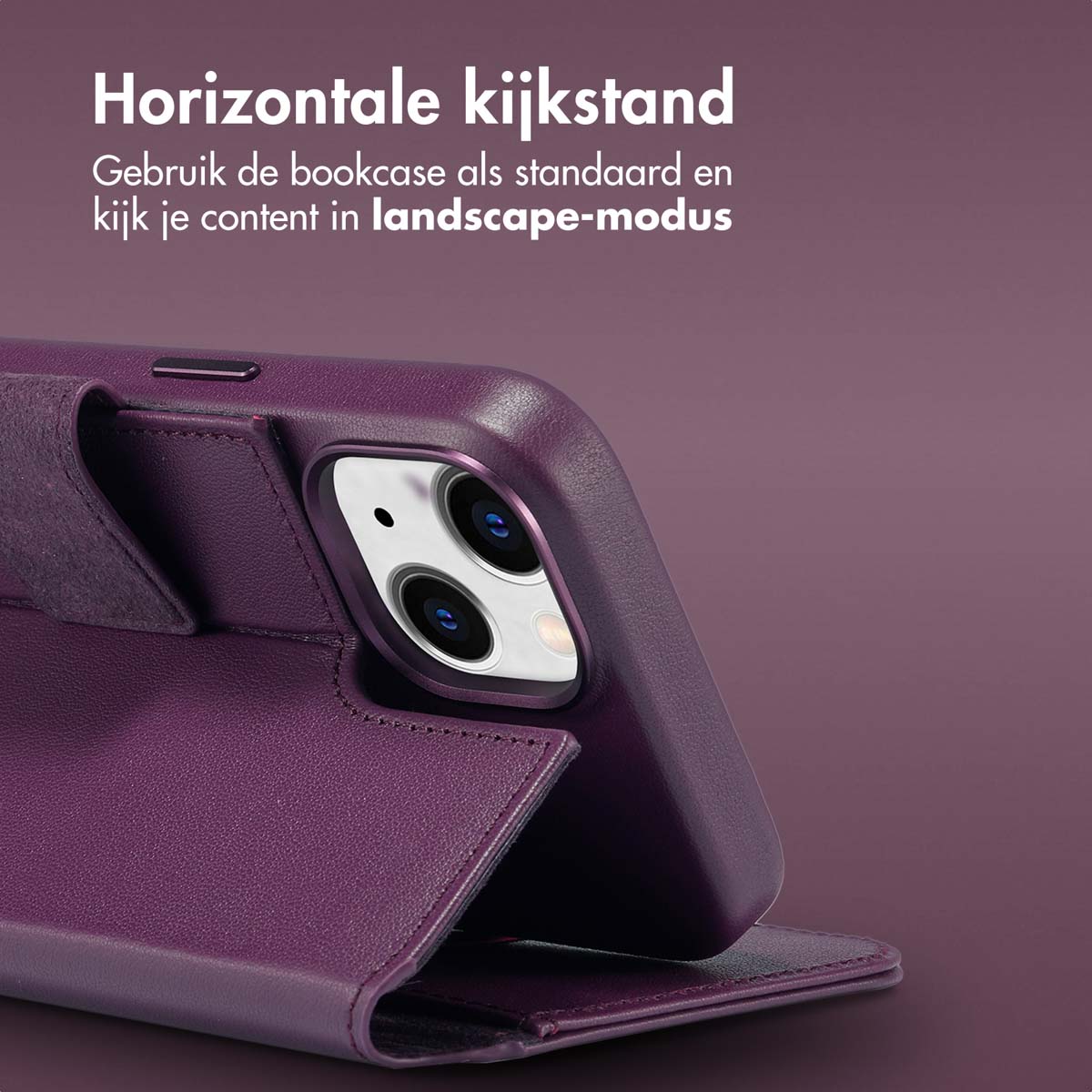 Accezz Leather Bookcase 2-in-1 met MagSafe Apple iPhone 14 - Heath Purple - Afbeelding 5