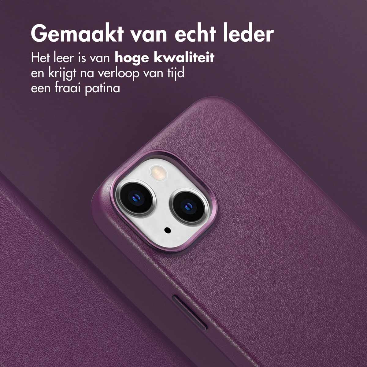 Accezz Leather Bookcase 2-in-1 met MagSafe Apple iPhone 14 - Heath Purple - Afbeelding 6