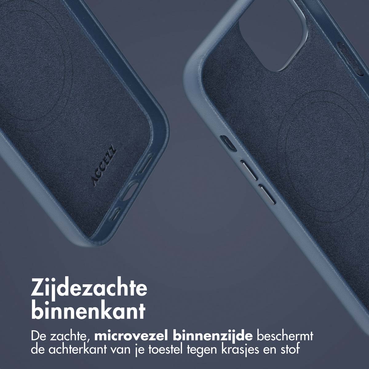 Accezz Leather Bookcase 2-in-1 met MagSafe Apple iPhone 14 - Nightfall Blue - Afbeelding 10