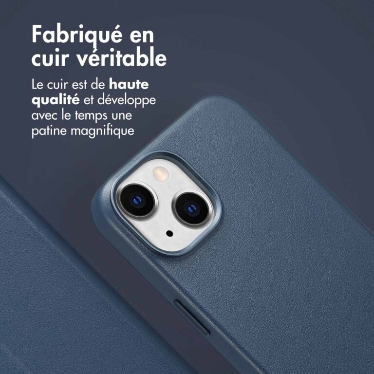 Accezz Leather Bookcase 2-in-1 met MagSafe Apple iPhone 14 - Nightfall Blue - Afbeelding 8