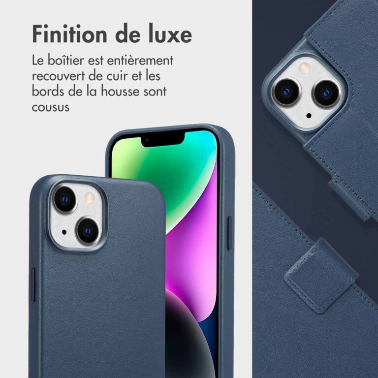 Accezz Leather Bookcase 2-in-1 met MagSafe Apple iPhone 14 - Nightfall Blue - Afbeelding 5