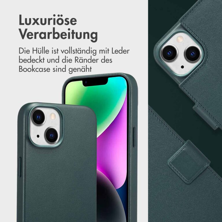 Accezz Leather Bookcase 2-in-1 met MagSafe Apple iPhone 14 - Cedar Green - Afbeelding 6