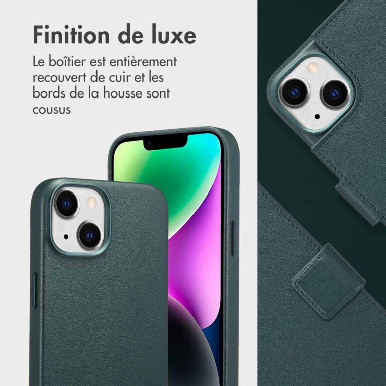 Accezz Leather Bookcase 2-in-1 met MagSafe Apple iPhone 14 - Cedar Green - Afbeelding 5