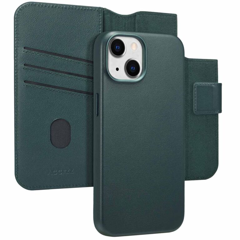 Accezz Leather Bookcase 2-in-1 met MagSafe Apple iPhone 14 - Cedar Green - Afbeelding 2