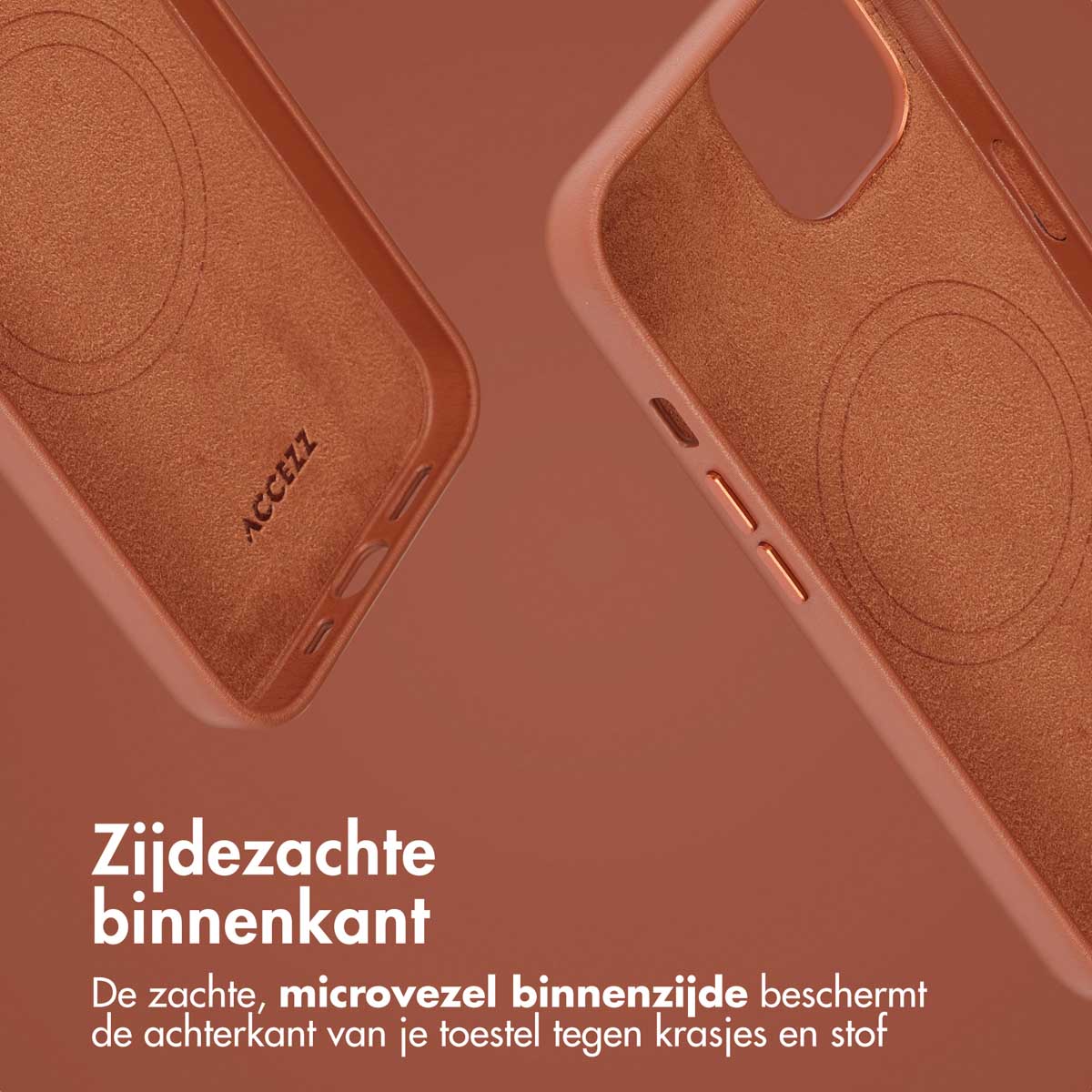 Accezz Leather Bookcase 2-in-1 met MagSafe Apple iPhone 14 - Sienna Brown - Afbeelding 10