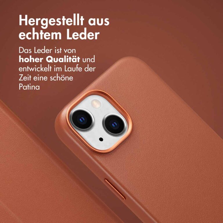 Accezz Leather Bookcase 2-in-1 met MagSafe Apple iPhone 14 - Sienna Brown - Afbeelding 9