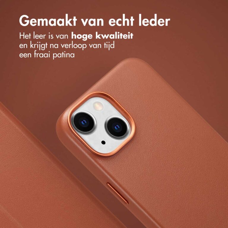 Accezz Leather Bookcase 2-in-1 met MagSafe Apple iPhone 14 - Sienna Brown - Afbeelding 7