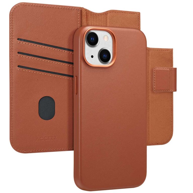 Accezz Leather Bookcase 2-in-1 met MagSafe Apple iPhone 14 - Sienna Brown - Afbeelding 3